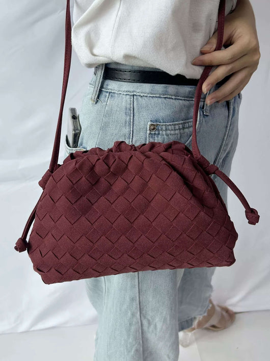 Amie Woven Suede Crossbody Bag