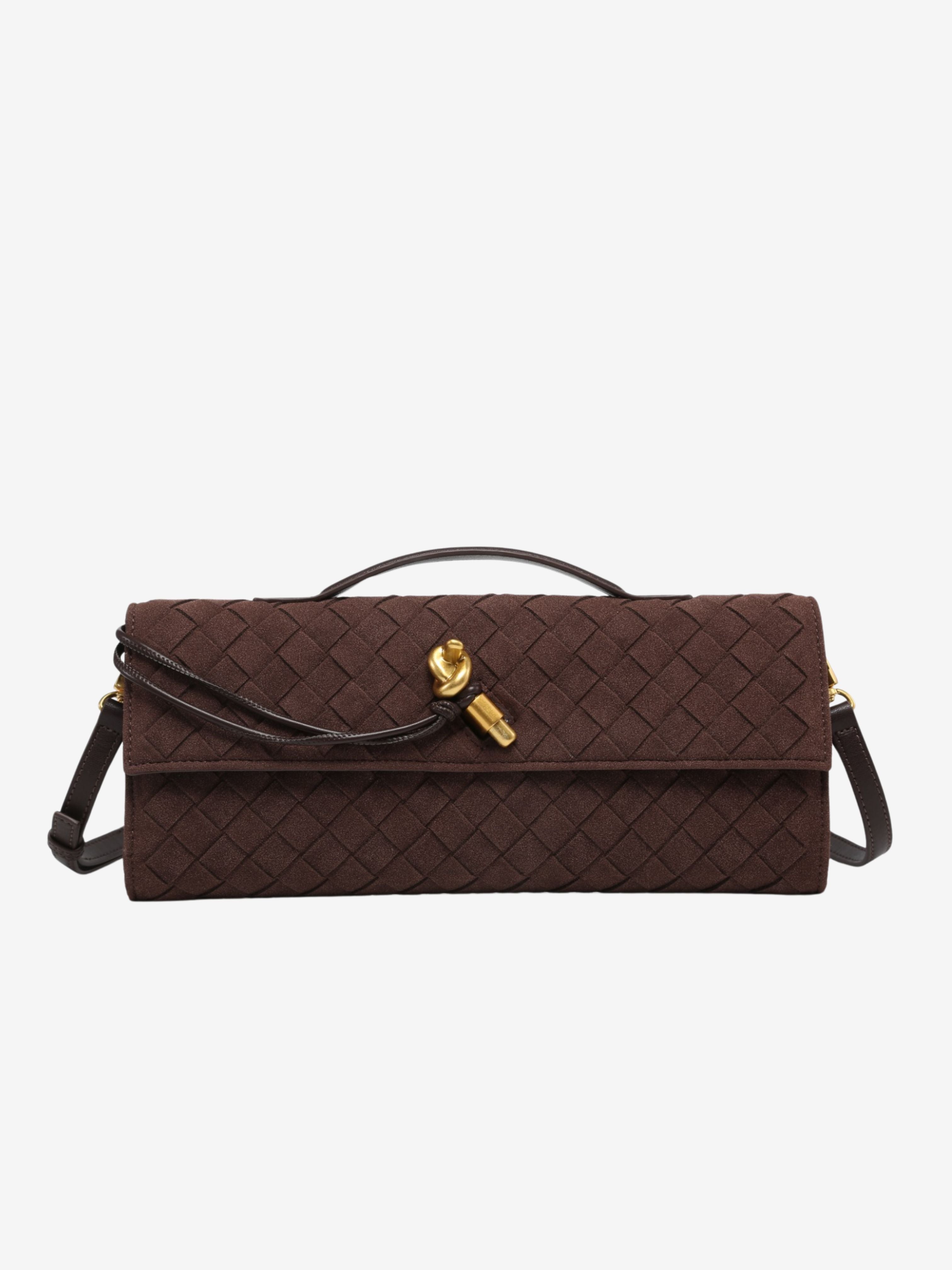 Sara Woven Suede Clutch