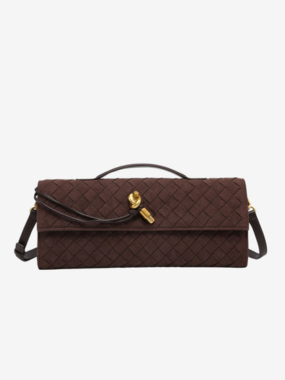 Sara Woven Suede Clutch