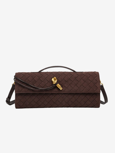 Sara Woven Suede Clutch